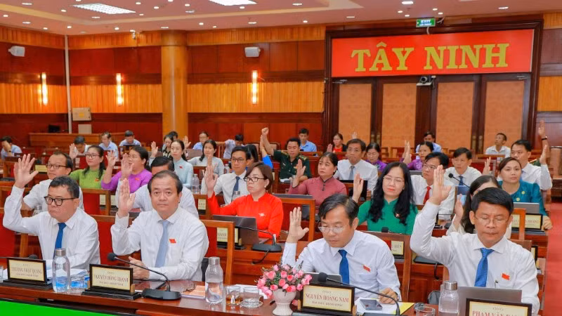 Dai bieu Hoi dong nhan dan tinh Tay Ninh khoa XI bieu quyet
