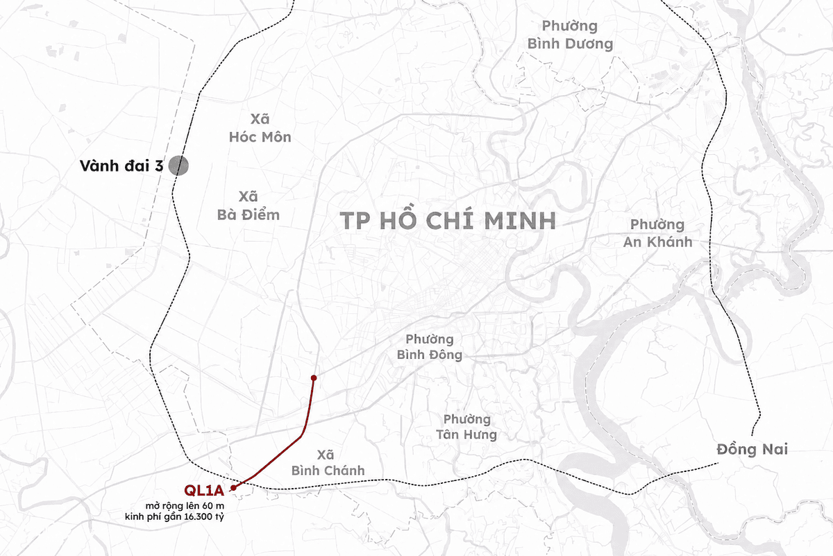 QL1 lien ket cao toc va ben xe mien tay